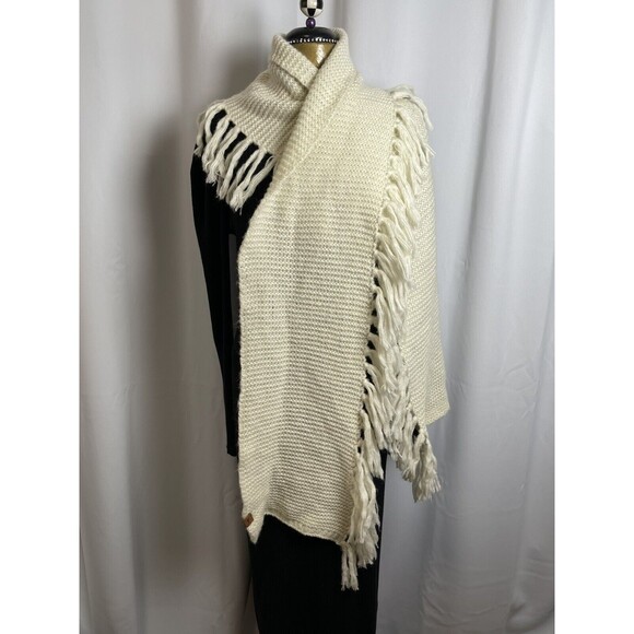 Frye Cable Knit Fringe Scarf In Cream Ivory New - Picture 6 of 7